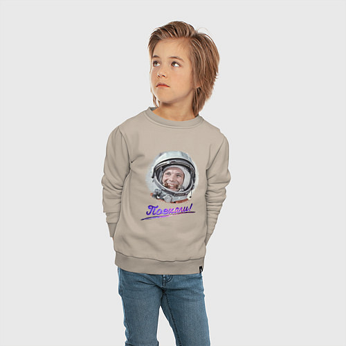 Детский свитшот ГАГАРИН Поехали! / Миндальный – фото 4