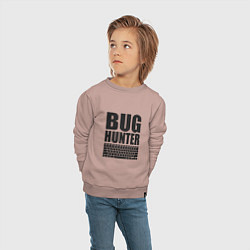Свитшот хлопковый детский Bug Хантер, цвет: пыльно-розовый — фото 2
