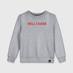 Свитшот хлопковый детский Helltaker logo, цвет: меланж