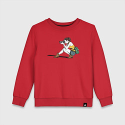 Свитшот хлопковый детский Девушка фотограф за работой, цвет: красный