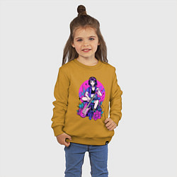 Свитшот хлопковый детский Восходящая рок-звезда, цвет: горчичный — фото 2