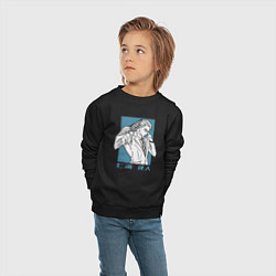 Свитшот хлопковый детский Нанамин, цвет: черный — фото 2