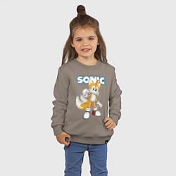 Свитшот хлопковый детский Майлз Тейлз Прауэр Sonic Видеоигра, цвет: утренний латте — фото 2