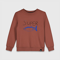 Свитшот хлопковый детский Super tuna jin, цвет: кирпичный