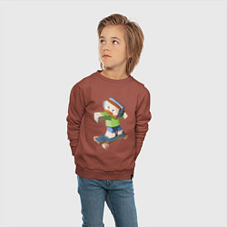 Свитшот хлопковый детский Minecraft Skater Video game, цвет: кирпичный — фото 2