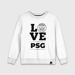 Свитшот хлопковый детский PSG Love Классика, цвет: белый