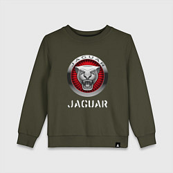 Свитшот хлопковый детский JAGUAR Jaguar, цвет: хаки