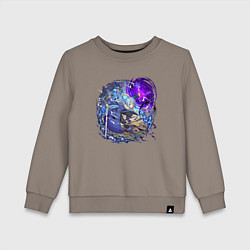Свитшот хлопковый детский Римуру в бою, цвет: утренний латте