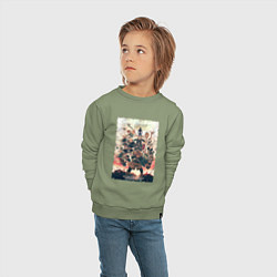 Свитшот хлопковый детский Сага о Винланде Конец пролога, цвет: авокадо — фото 2