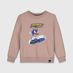 Свитшот хлопковый детский Sonic Free Riders Hedgehog Racer, цвет: пыльно-розовый