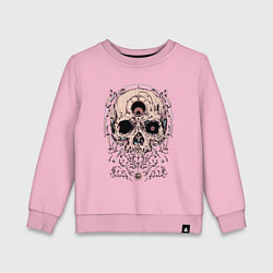 Свитшот хлопковый детский Vanguard Skull рассыпается на детальки, цвет: светло-розовый