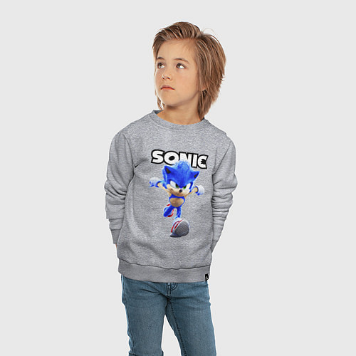 Детский свитшот Sonic the Hedgehog 2 / Меланж – фото 4