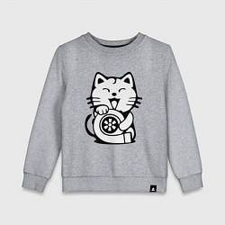 Свитшот хлопковый детский JDM Cat & Engine Japan, цвет: меланж