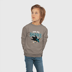 Свитшот хлопковый детский SAN JOSE SHARKS NHL, цвет: утренний латте — фото 2