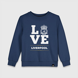 Свитшот хлопковый детский Liverpool Love Classic, цвет: тёмно-синий