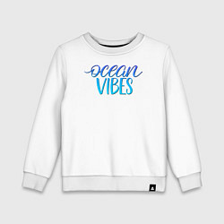 Свитшот хлопковый детский Ocean vibe, цвет: белый