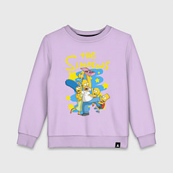 Свитшот хлопковый детский The SimpsonsСемейка Симпсонов, цвет: лаванда
