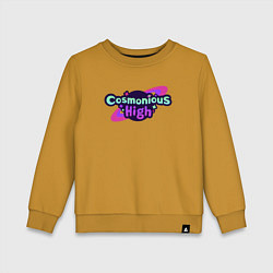 Свитшот хлопковый детский Cosmonious High Logo, цвет: горчичный