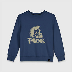 Свитшот хлопковый детский Punk Skull, цвет: тёмно-синий