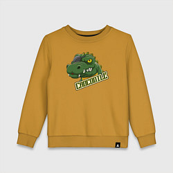 Свитшот хлопковый детский Pirate Crocodile, цвет: горчичный