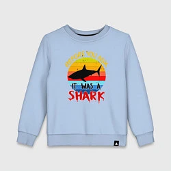 Свитшот хлопковый детский Прежде чем ты спросишь, это была акула, цвет: мягкое небо