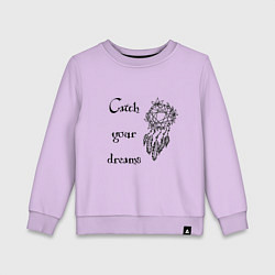 Свитшот хлопковый детский Catch your dreams, цвет: лаванда