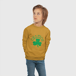 Свитшот хлопковый детский Basketball - Celtics, цвет: горчичный — фото 2