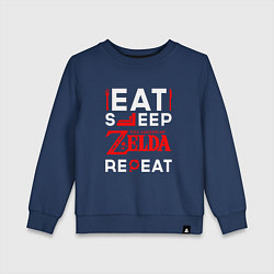 Детский свитшот Надпись Eat Sleep Zelda Repeat