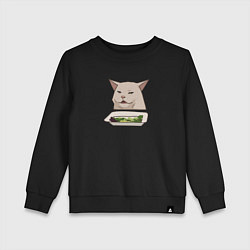Детский свитшот Кот с салатом из мема