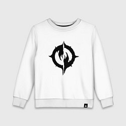 Свитшот хлопковый детский Chaoseum Black Logo, цвет: белый