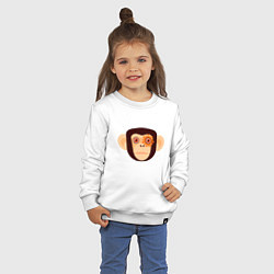 Свитшот хлопковый детский Злая кибер обезьяна, цвет: белый — фото 2