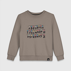 Свитшот хлопковый детский STRANGER THINGS ALPHABET, цвет: утренний латте