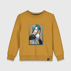 Свитшот хлопковый детский Hatsune Miku Drain, цвет: горчичный
