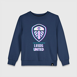 Детский свитшот Leeds United FC в стиле Glitch