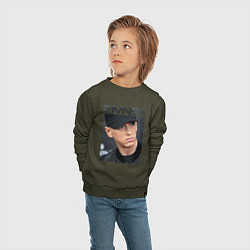 Свитшот хлопковый детский Eminem фото, цвет: хаки — фото 2