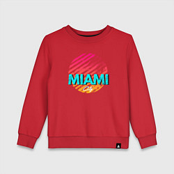 Свитшот хлопковый детский Майами Флорида, цвет: красный