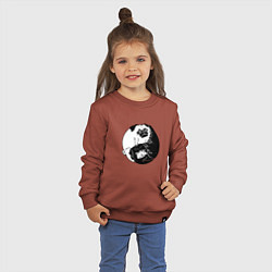 Свитшот хлопковый детский Собачий Инь Янь, цвет: кирпичный — фото 2