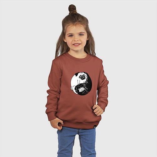 Детский свитшот Собачий Инь Янь / Кирпичный – фото 3