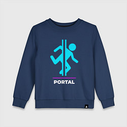 Детский свитшот Символ Portal в неоновых цветах