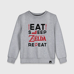 Детский свитшот Надпись: Eat Sleep Zelda Repeat