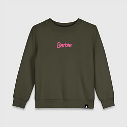 Свитшот хлопковый детский Barbie mini logo, цвет: хаки