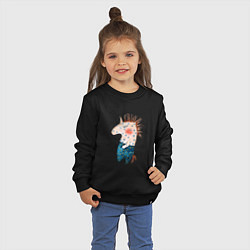 Свитшот хлопковый детский Конь в звездочках, цвет: черный — фото 2