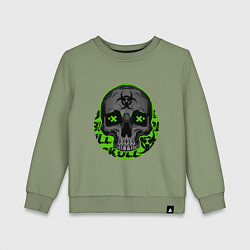Свитшот хлопковый детский SKULL TOXIC, цвет: авокадо