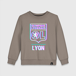 Детский свитшот Lyon FC в стиле Glitch