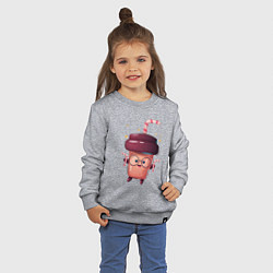 Свитшот хлопковый детский Стаканчик с кофе, цвет: меланж — фото 2