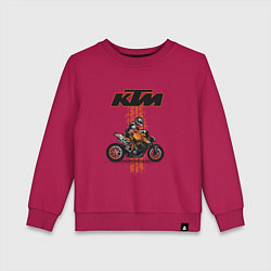 Свитшот хлопковый детский KTM Moto theme, цвет: маджента