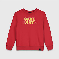 Свитшот хлопковый детский Save EarthArt Сохраните искусство, цвет: красный