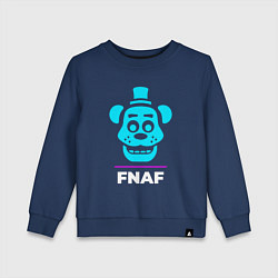 Свитшот хлопковый детский Символ FNAF в неоновых цветах, цвет: тёмно-синий