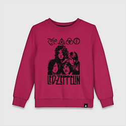 Свитшот хлопковый детский Led Zeppelin Black, цвет: маджента