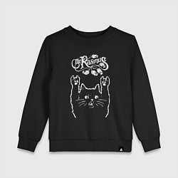 Свитшот хлопковый детский The Rasmus рок кот, цвет: черный